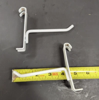 4" Gridwall Hooks - 20 White Hooks For Grid Wall or Mini Grid Cube Displays - Image 1 of 3