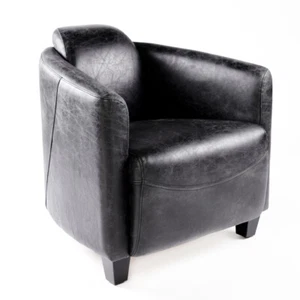 Clubsessel Leder Sessel Loungesessel Schwarz Cocktailsessel Ledersessel 643 - Bild 1 von 1