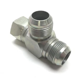 6602-16-16-16 Hydraulic Run Tee Fitting 1" JIC 37° Female Swivel Nut x Male - Picture 1 of 3