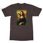 Mona Lisa Smoke Cannabis Weed Leaf Funny Parody Men's T-Shirt