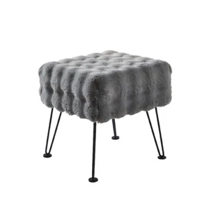 17" Soft Faux Fur Bubble Ottoman Stool Fuzzy Entryway Bench Seat for Living Room - Picture 1 of 88