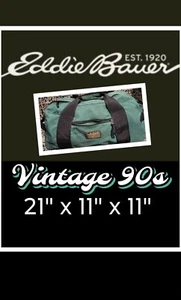 VINTAGE EDDIE BAUER DUFFEL BAG HUNTER GREEN 21" L x 11" H x 11" W 👜 - Picture 1 of 9