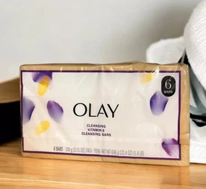 Olay Vitamina E Pelle Idratante e Idratante Detergente Bar Sapone 3,75 Oz (6 Conteggi) - Foto 1 di 2