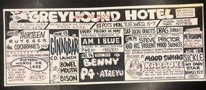 Signed Original Fred Negro Greyhound Hotel Melbourne Flyer Ad Art punk rock gig - Picture 1 of 5