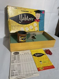 Vintage 1961 Yahtzee Board Dice Game. Original Box.  No 950. Lowe USA. Family - Picture 1 of 6