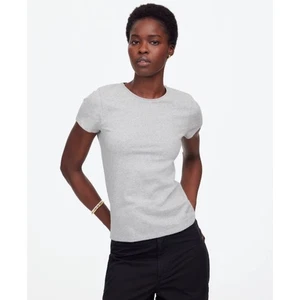Madewell Essential Slim Tee WMNS L meliert grau leichte Baumwolle Kurzarm - Bild 1 von 9