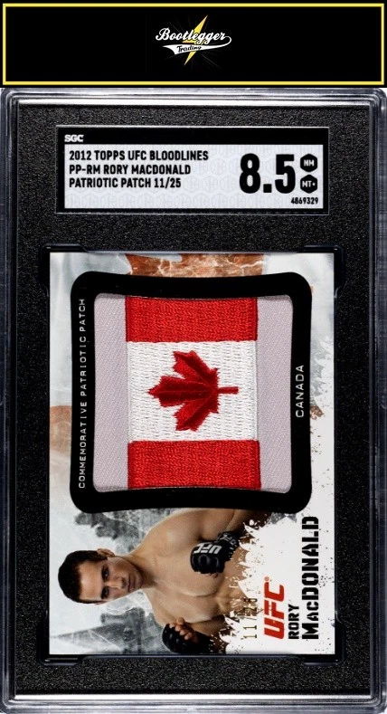 2012 Topps UFC Bloodlines #PP-RM Rory MacDonald Patch Flags SGC 8.5 #/25 - Image 1 of 2