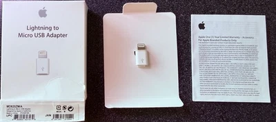 Apple MD820ZM/A Lighting to Micro USB Adapter - White - Image 1 of 3