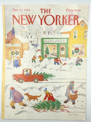 New Yorker Magazine Cover Only December 10 1984 Anne Burgess Christmas Village - Imagem 1 de 4