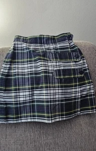 Girl School Skort Plaid Green Yellow Navy 6x - Picture 1 of 4