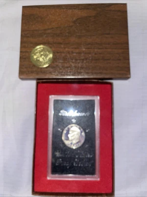 1971 S Eisenhower Silver Dollar Proof 40% Silver US Mint Brown Box - Image 1 of 2