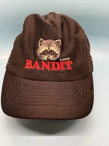Bandit Lures Raccoon Logo Embroidered Black Hat Cap SnapBack Fishing READ DESC - Picture 1 of 12