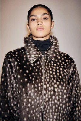 H&M女式模糊夹克(深棕色/斑点) — 第 1/4 张图片