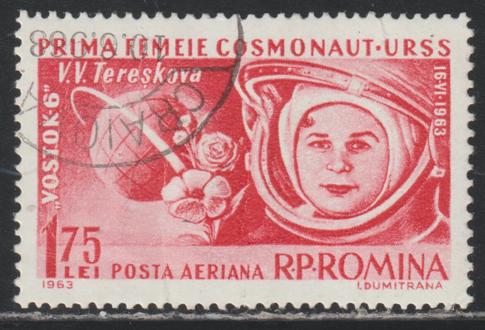 Rumania 1963 SC# C143 - Valentina Tereshkova - Lote usado # 312 Foto 1 de 2