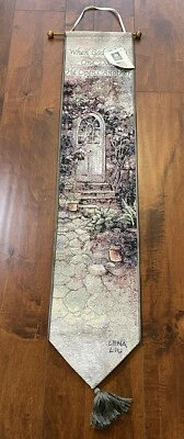 Lena Liu Wall Tapestry Bell Pull When God Closes the Door He Opens Another NWT - Image 1 of 4