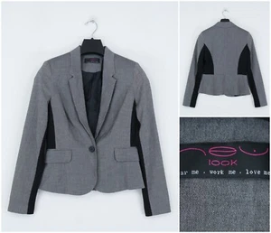 Womens Blazer Small Size UK 8 EU 34 Grey NEW LOOK Formal Business Jacket - Picture 1 of 11