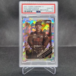 Topps Chrome Sapphire Formula 1 F1 2021 - Max Verstappen Red Bull #3/100 PSA 10 - Imagen 1 de 2