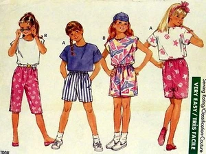 GIRL'S TOP SHORT PANT SKIRT Easy Sew Pattern 1yd Fashions Butterick 6365 SZ12-14 - Picture 1 of 3