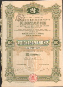 DECO => Anciens Etablissements de MORTAGNE (U) - Imagen 1 de 1