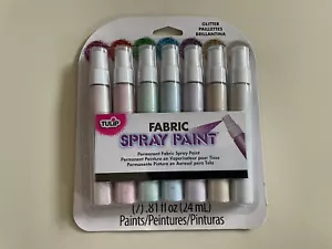 Vernici Spray Tessuto Metallizzato Glitter Tulipano, Confezione da 7, Arti e Mestieri, Abbigliamento - Foto 1 di 2