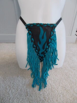 Genuino~Cuero~Cuerda G~Bragas~Tanga~Ropa interior~Motero~Harley Rider~Antiguo Stock Foto 1 de 4
