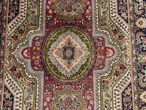 6x9 HANDMADE ANTIQUE RUG BLUE GREEN VINTAGE ORIENTAL handwoven colorful 6x10 ft - Picture 1 of 22
