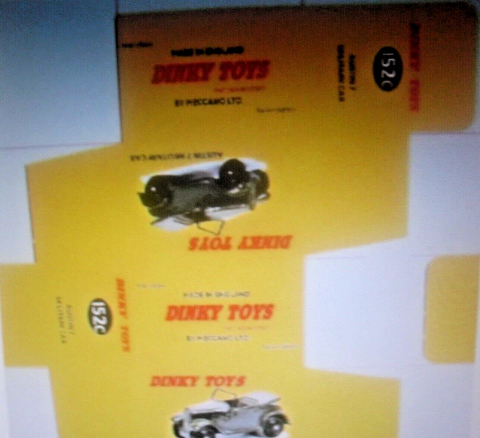 DINKY REPRO REPLICA REPRODUCTION  BOX ONLY - AUSTIN 7 MILITARY CAR 152c - Image 1 of 1