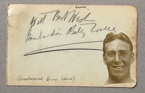 BOMBARDIER BILLY WELLS ( Boxer) Genuine Handsigned Signature on Album Page.
