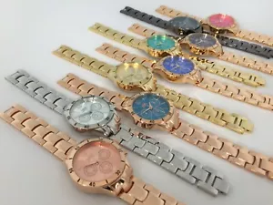 Womens Wrist Watch Round Face Bracelet Quartz Casual Analogue Battery Ladies - Picture 1 of 17