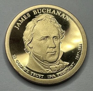 2010-S James Buchanan Presidential PROOF Dollar Coin from US Mint Proof Set - Picture 1 of 7