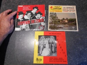 Ancien Disque 45 tours G Chelon La Barque Stéréos au Moulin Rouge Souvenir Tyrol - Picture 1 of 5