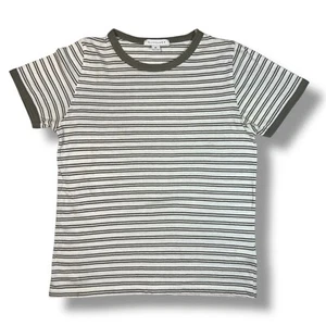 Nude Lucy Womens Shirt Medium White and Green Cotton Crew Neck Short Sleeve - Picture 1 of 6