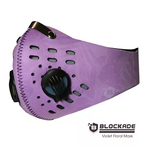 Máscara facial hawaiana floral púrpura con filtro neopreno - envío rápido a EE. UU. - - Imagen 1 de 2