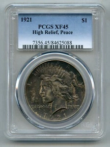 1921 Peace Silver Dollar PCGS XF 45 High Relief - Picture 1 of 4