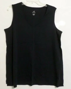 NWT! J JILL PIMA COTTON VNECK TANK/TOP-SIZE-1X-NAVY BLUE-VERY NICE! - Picture 1 of 4