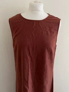 Burnt Orange Cotton Linen Blend Long Dress Size 12 Maxi Sleeveless summer beach - Picture 1 of 13