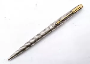 PARKER 75 Classic Ballpoint Pen Sterling Silver 925 Gold Trim  free Shipping - Picture 1 of 8