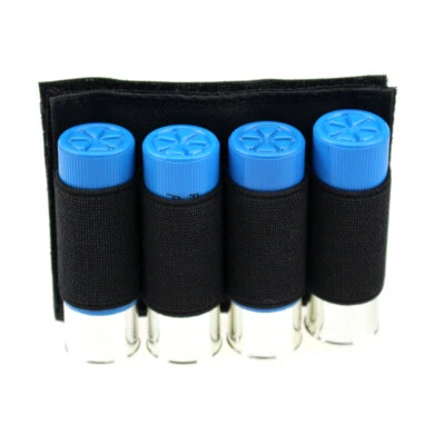Tactical Hunting 4 Round Shotgun Shell 12G Ammo Carrier Holder Hook Loop - Image 1 of 4