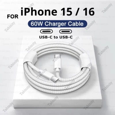 For iPhone 15 16 Pro Max USB-C to Type-C Cable Fast Charger Charging Cord Lot - Image 1 of 4