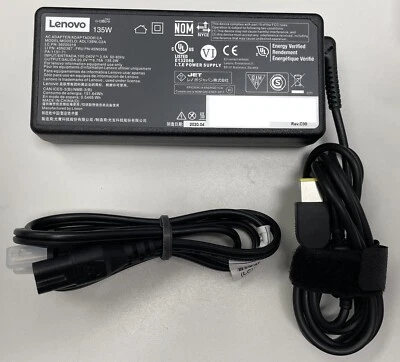 Lenovo 135W AC Adapter Charger - Yellow Square Tip - Genuine OEM Power Supply - Image 1 of 4