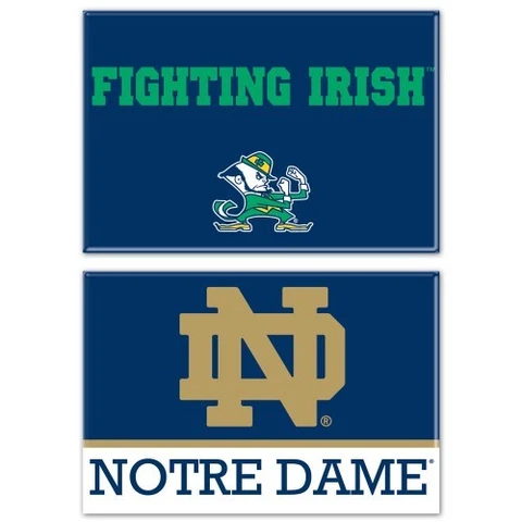 NOTRE DAME FIGHTING IRISH 2 PACK OF RECTANGLE MAGNETS 2"X3" OFFICIALLY LICENSED Cover