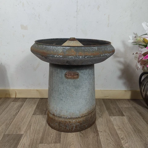 Vintage Salvaged Galvanised**HOLE"*  Garden Planter Feeder Large Cover