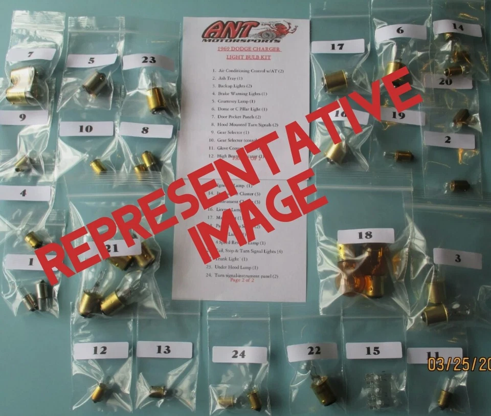 1966 PLYMOUTH SATELLITE / BELVEDERE  INTERIOR & EXTERIOR LIGHT BULB KIT     - Image 1 of 1