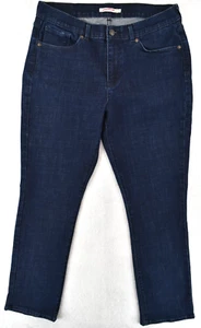 Levis Jeans Classic Straight Dark Wash Blue Stretch Denim Mid Rise Womens 12 - Picture 1 of 24