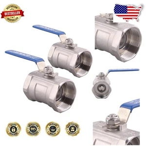 Versatile 2-Inch NPT Stainless Steel Ball Valve Set - Temp Range: -60° to 450°F - Picture 1 of 8