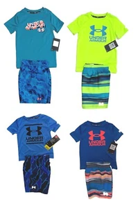 UNDER ARMOUR Baby/Toddler Boys Rash Guard & Swim Trunks UPF 50+; Szs 12M-4T NWT - Picture 1 of 9