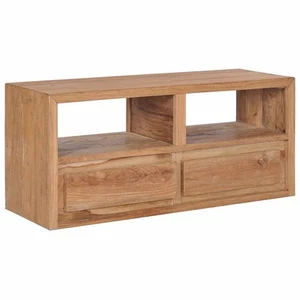 Solid Teak Wood TV Cabinet Entertainment Center Drawer Organiser Unit vidaXL - Picture 1 of 5