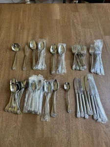 The Cellar Stainless Japan 63 Piece Flatware Lot Fleur de lis - some unopened - Picture 1 of 3