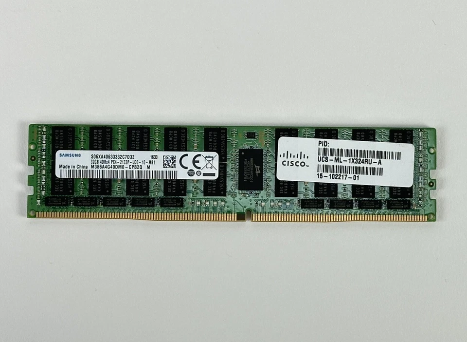 Cisco 512GB Lot of 16 32GB 4Rx4 4DRx4 PC4-2133P-L ECC LRDIMM DDR4 RAM Memory - Image 1 of 3