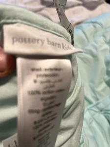 Pottery Barn Kids Quilt, Twin Size, Aqua Color, NWT - Picture 1 of 4